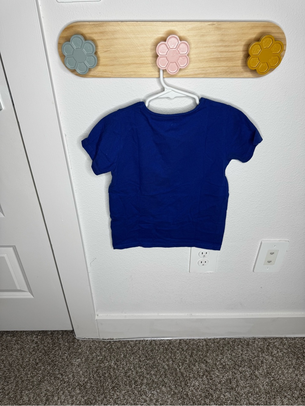 Mini Boden Navy Short Sleeve Tee with Embroidered Unicorns & Flowers - Picture 3 of 4